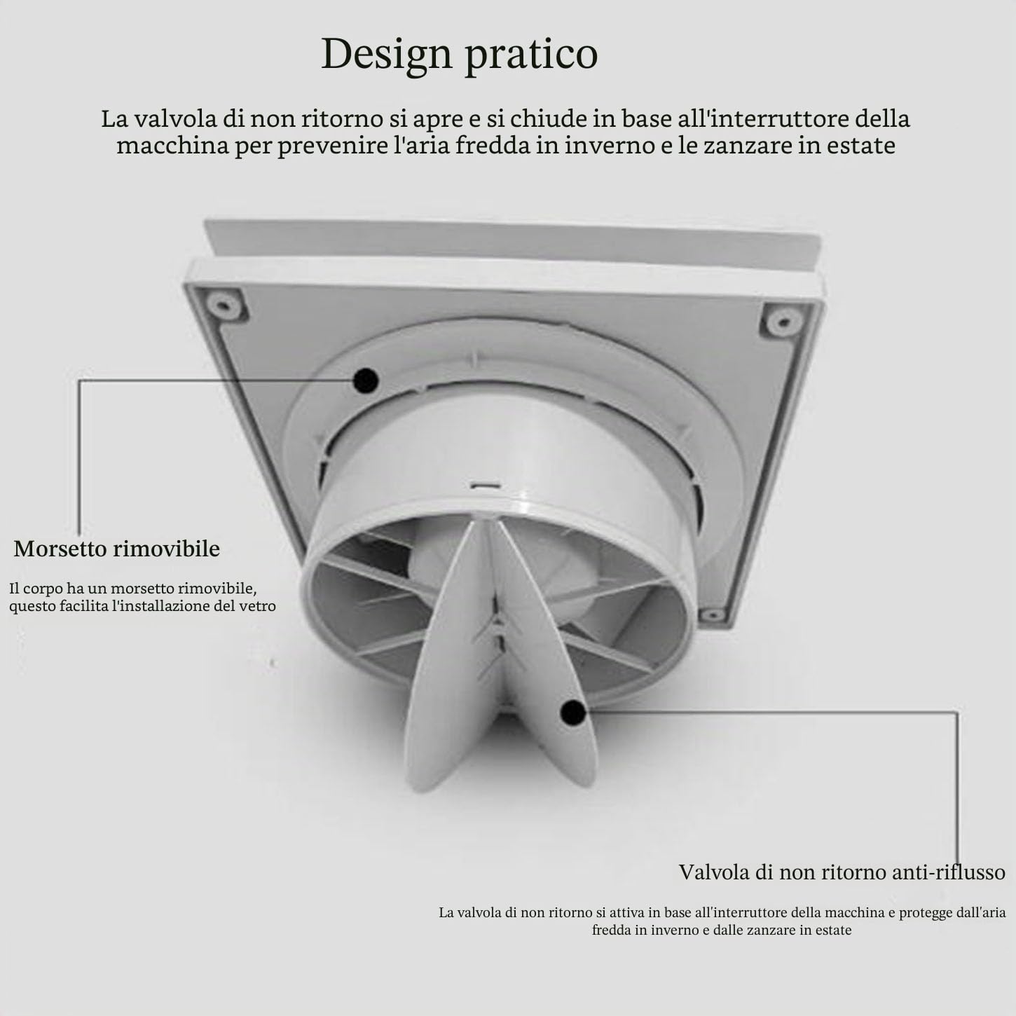 Aspiratore Bagno,Estrattore Aria con Valvola di Ritegno E Telecomando,190 M³/Ora Ventola Aspirazione,per Cucina,Toilette,Servizi Igienici, Garage,Calotta in ABS,B,4 Inches