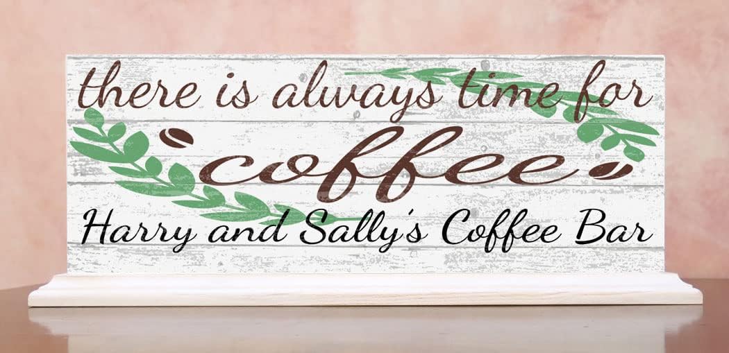 Custom Coffee Bar Sign PERSONALIZED Coffee Decoration for Kitchen or Office - SOLID WOOD - 16.5in x 6in (Coffee Bar)
