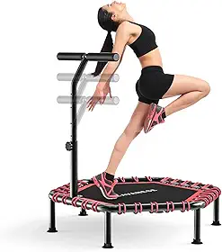 Trampolim Jump Profissional Com Apoios De Braços Ajustáveis Diâmetro Do Trampolim 108 Cm Cordão elástico de 10 mm Capacidade De Carga 250kg