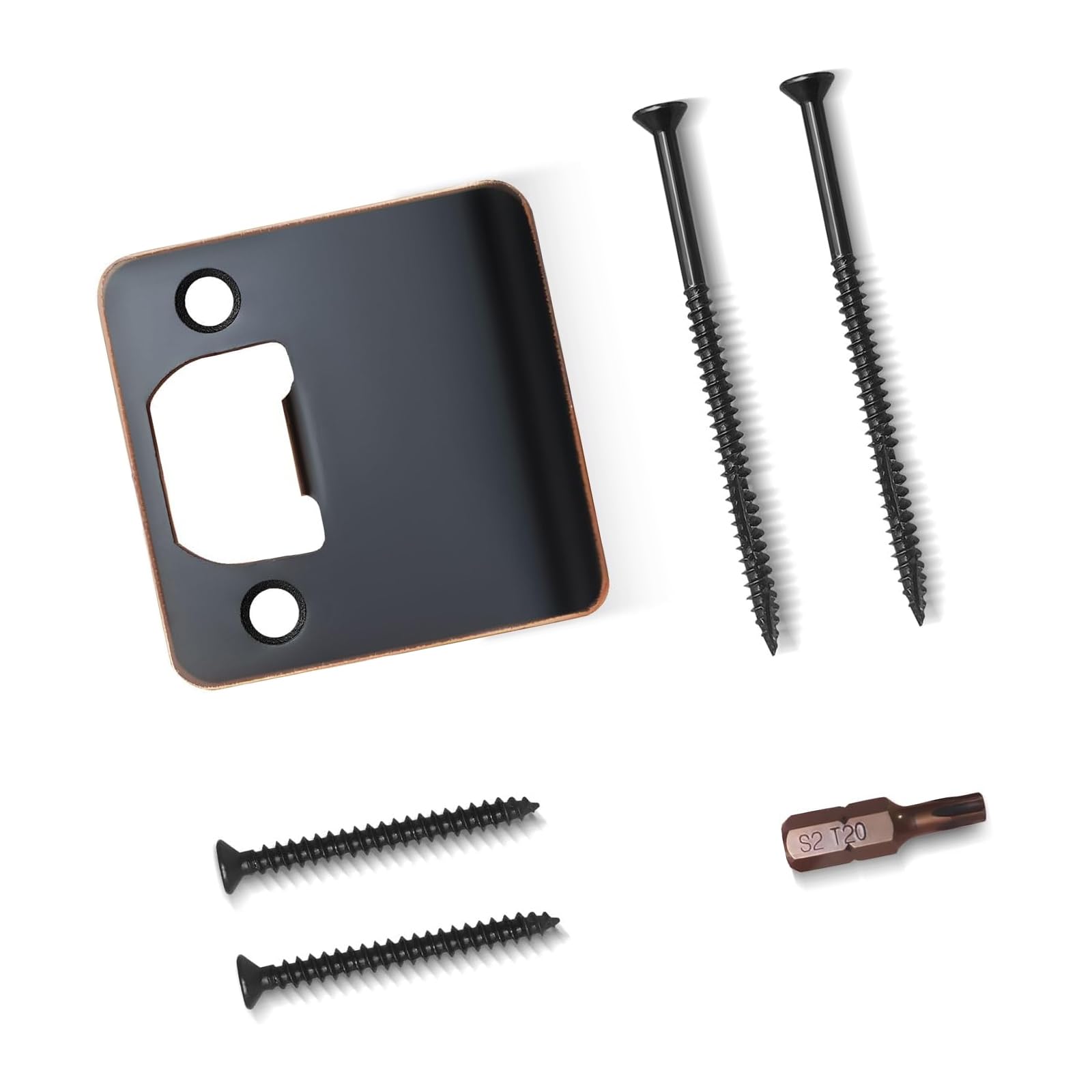 Kalttoy Black Security Reinforcement Guide Plate For Latches Repair Stainless Steel Door Strikes Plate