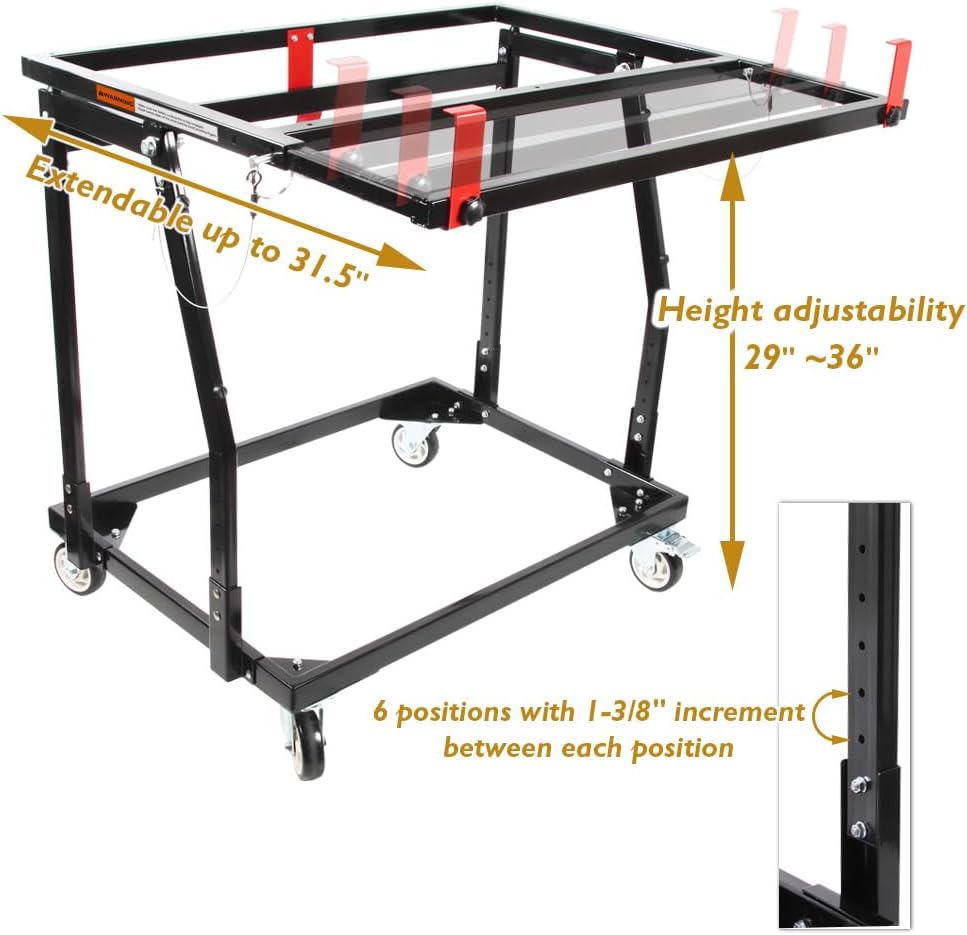 O'SKOOL Drywall Cart, Foldable Tilting Panel Handler Cart with Rubber Swivel Casters, Shop Stand for Plywood,WA05