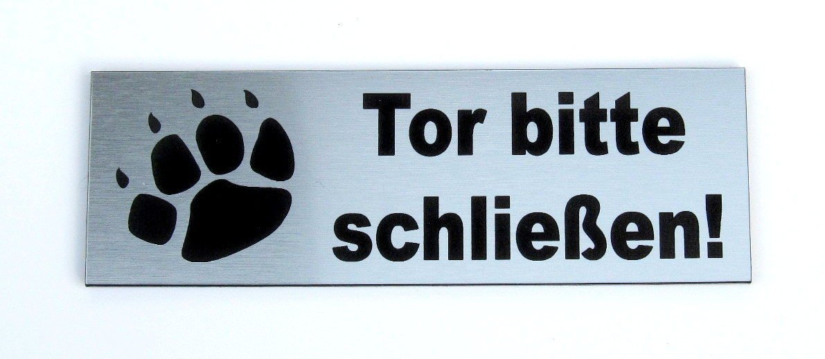 Hundewarnschild Selbstklebend – Graviert, 12x4 Cm, Wetterfest In Silber, Gold Oder Kupfer