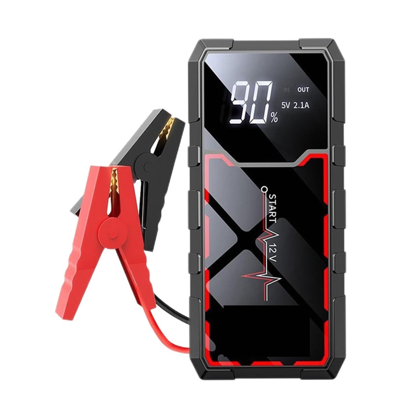 Arrancador de Coche con batería Externa de 600 A, Cargador de batería, Dispositivo de Arranque de Emergencia, Pantalla Digital