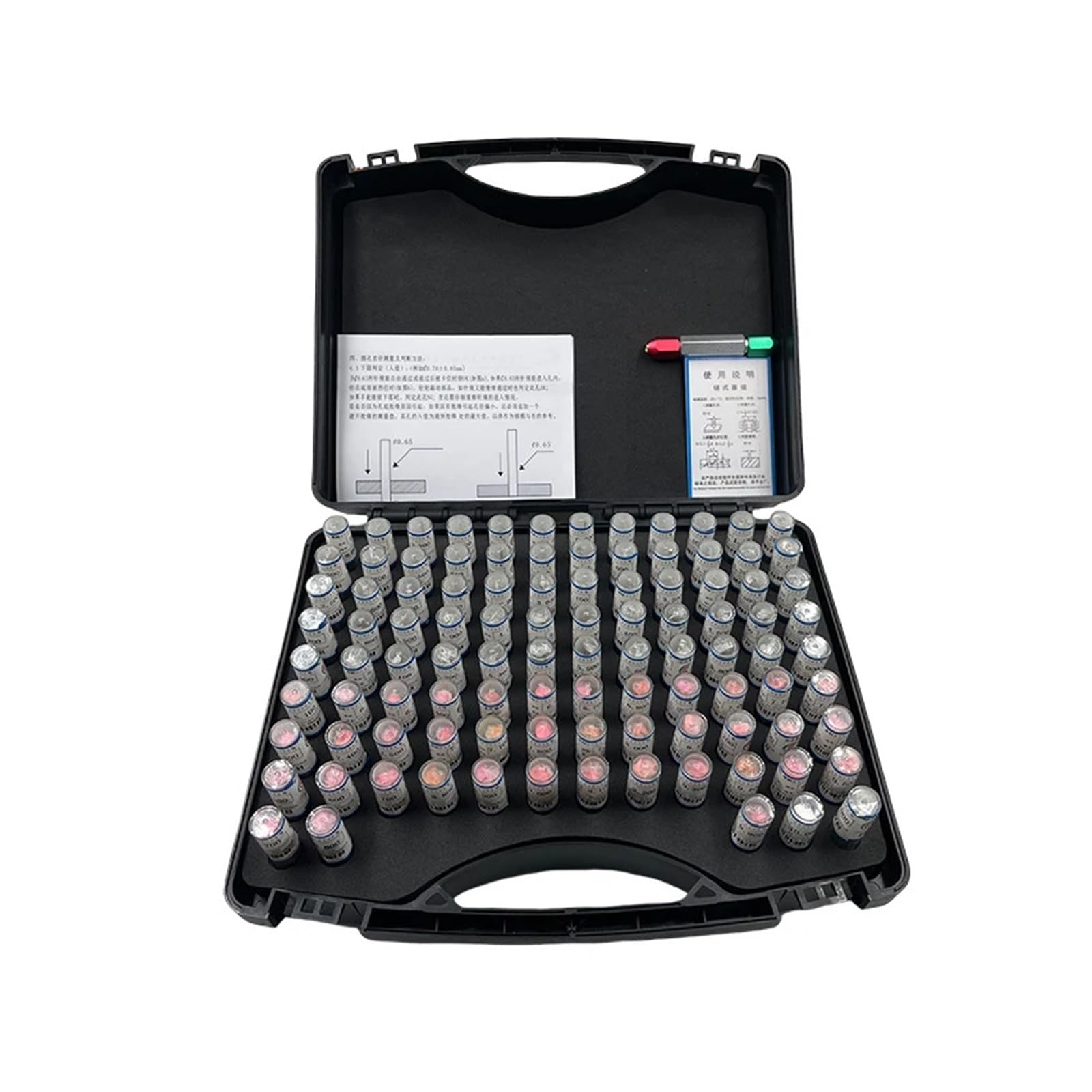 metrischer Messdorn Stiftlehrensatz, Bereich 0,1–6,00 mm, 51/91/99/101 Stück, Schritt 0,01/0,05 mm, Präzisionsstahl, maßgeschneiderte Stiftlehre for Zimmerei und Inspektion(3.00-4.00mm 101pcs)