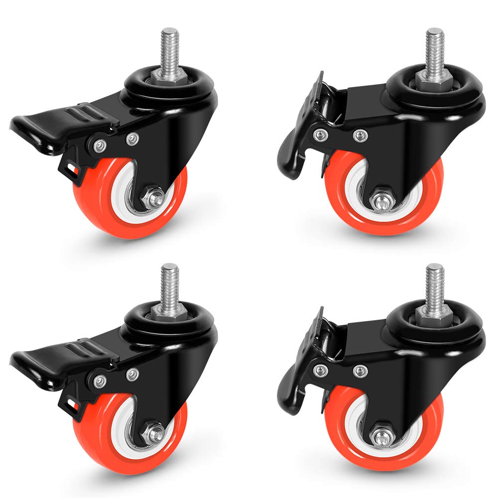 Buy 8T8 Caster Wheels 2'' with Brake, Heavy Duty Locking Wheels with