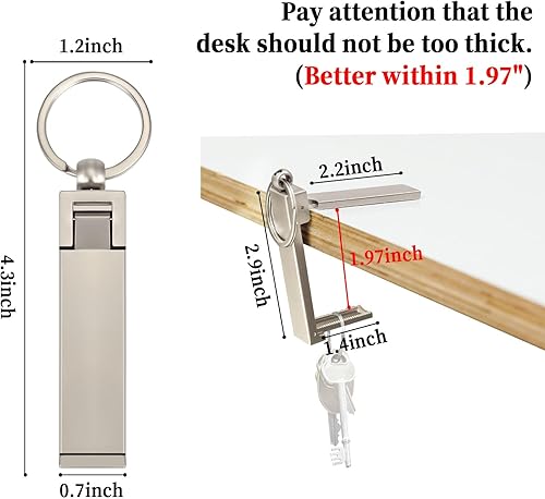 Miniatura 4 de Gancho para bolso para mesa, soporte instantáneo para colgar monederos para mesa, escritorio, plegable, gancho para colgar en la mesa para mujer,