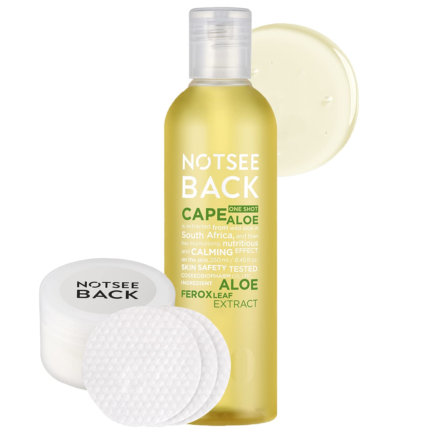 NOTSEEBACK One Shot Cape Aloe Facial Toner Itchy Skin Relief Hydrating Toner for Face and All Skin Types Aloe Toner Astringent for Face Sensitive Skin Aging Skin Care for Women (250ml, 8.45 fl oz)