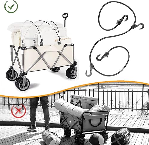 Miniatura 3 de Correas elásticas para carro utilitario plegable universal al aire libre, carrito plegable, carrito de playa (solo correas de cuerda elásticas,