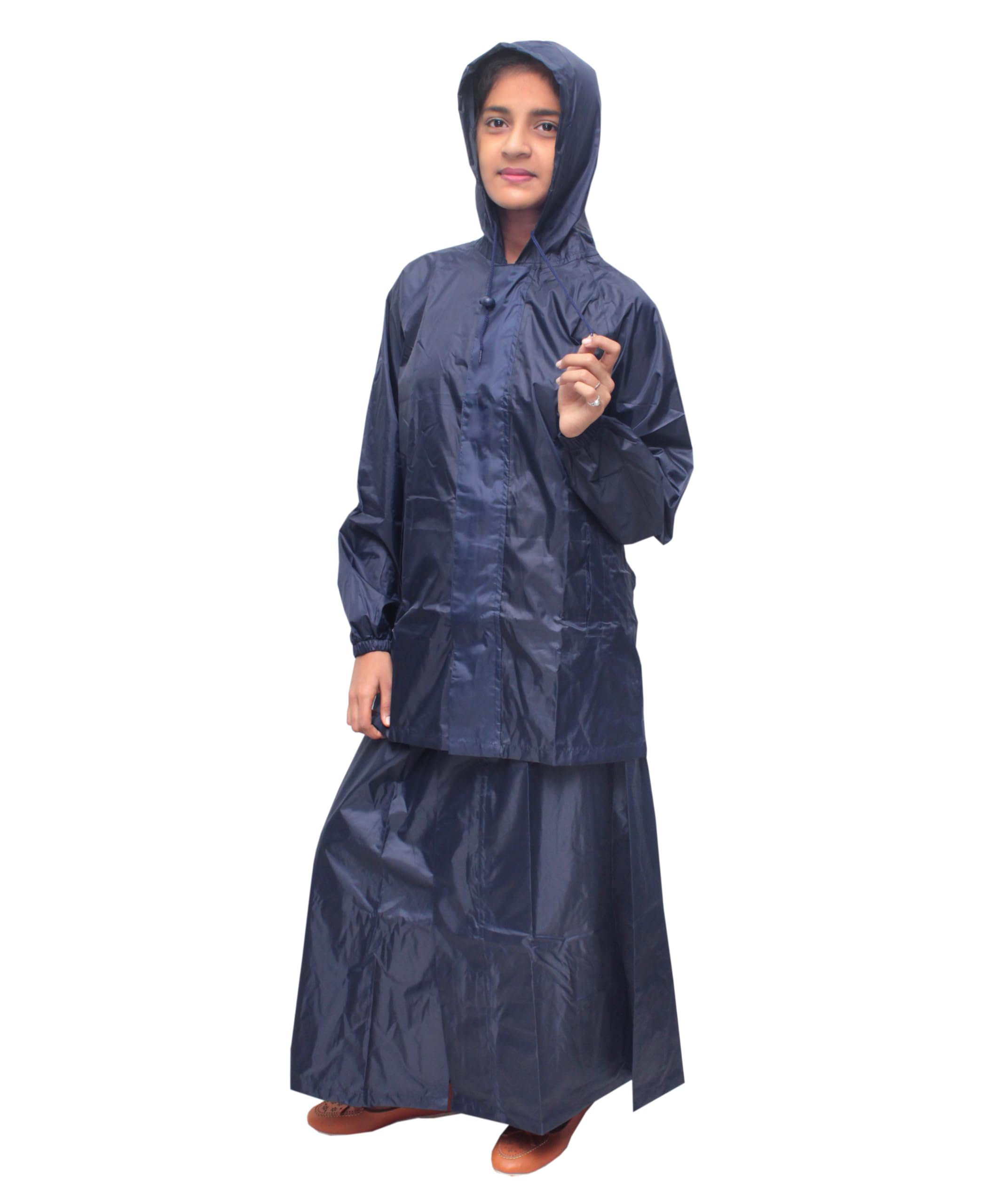 goodluck Rain Coat Waterproof Rain Skirt Top for Womens (NavyBlue, 2XL)-picture-24
