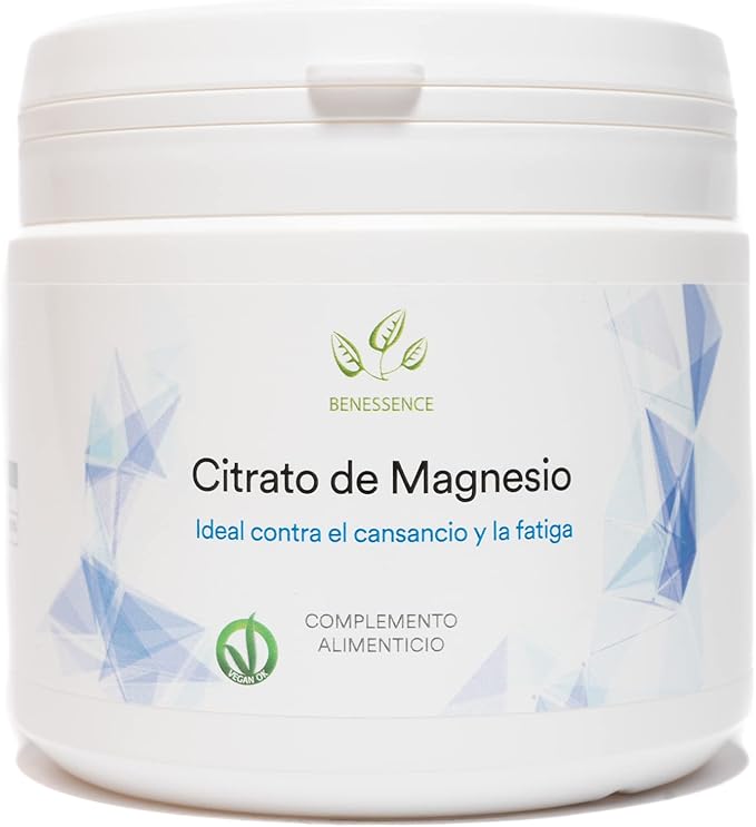 Benessence Citrato de Magnesio en polvo soluble - 500 g para 125 días