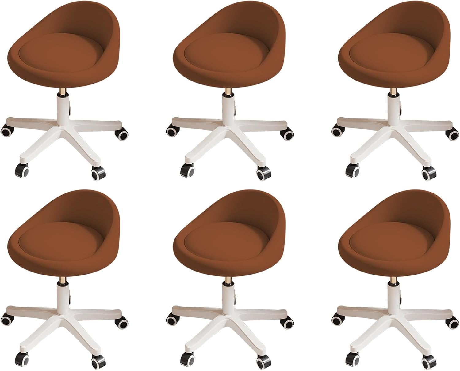 Rolling Stool Set with Adjustable Height and 360 Swivel