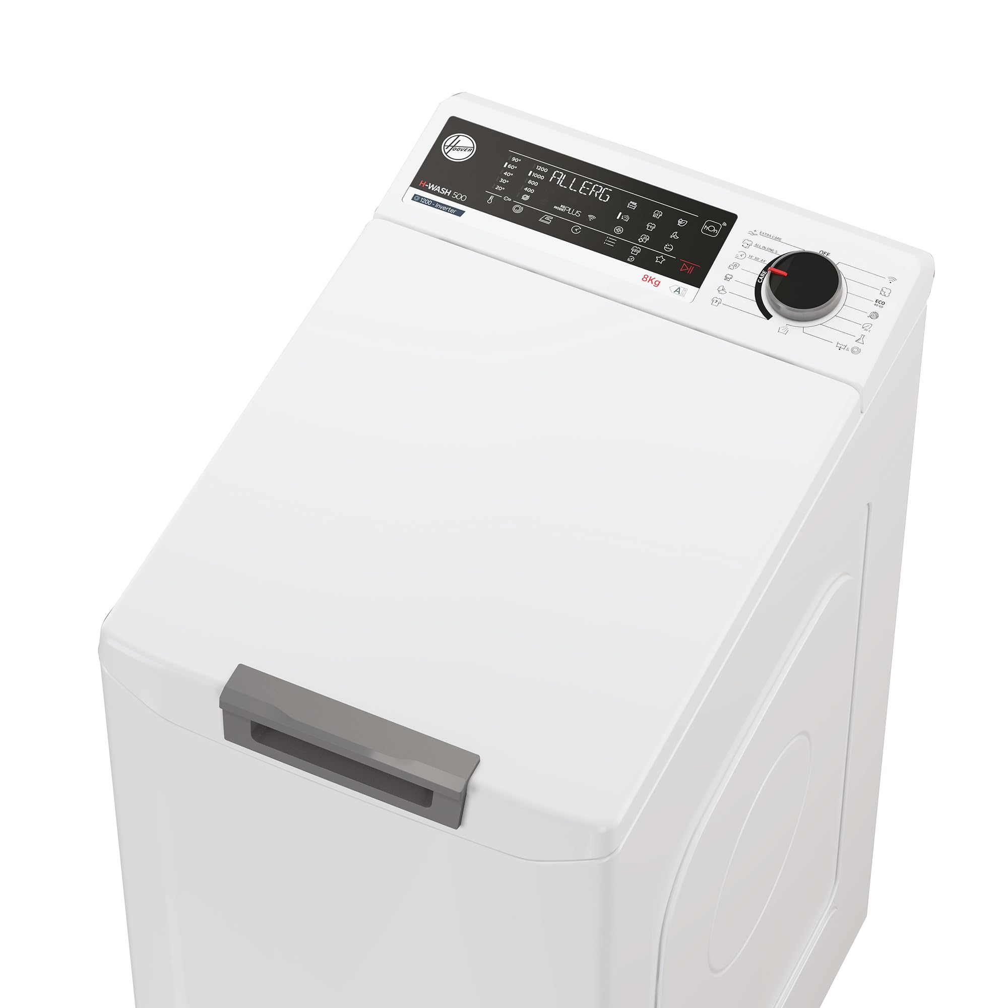 Hoover Toplader Waschmaschine THO286TM5-S 8 kg I Smarte Bedienung mit Wi-Fi und Bluetooth I 1200 U/min Schleuderdrehzahl I Nachlegefunktion