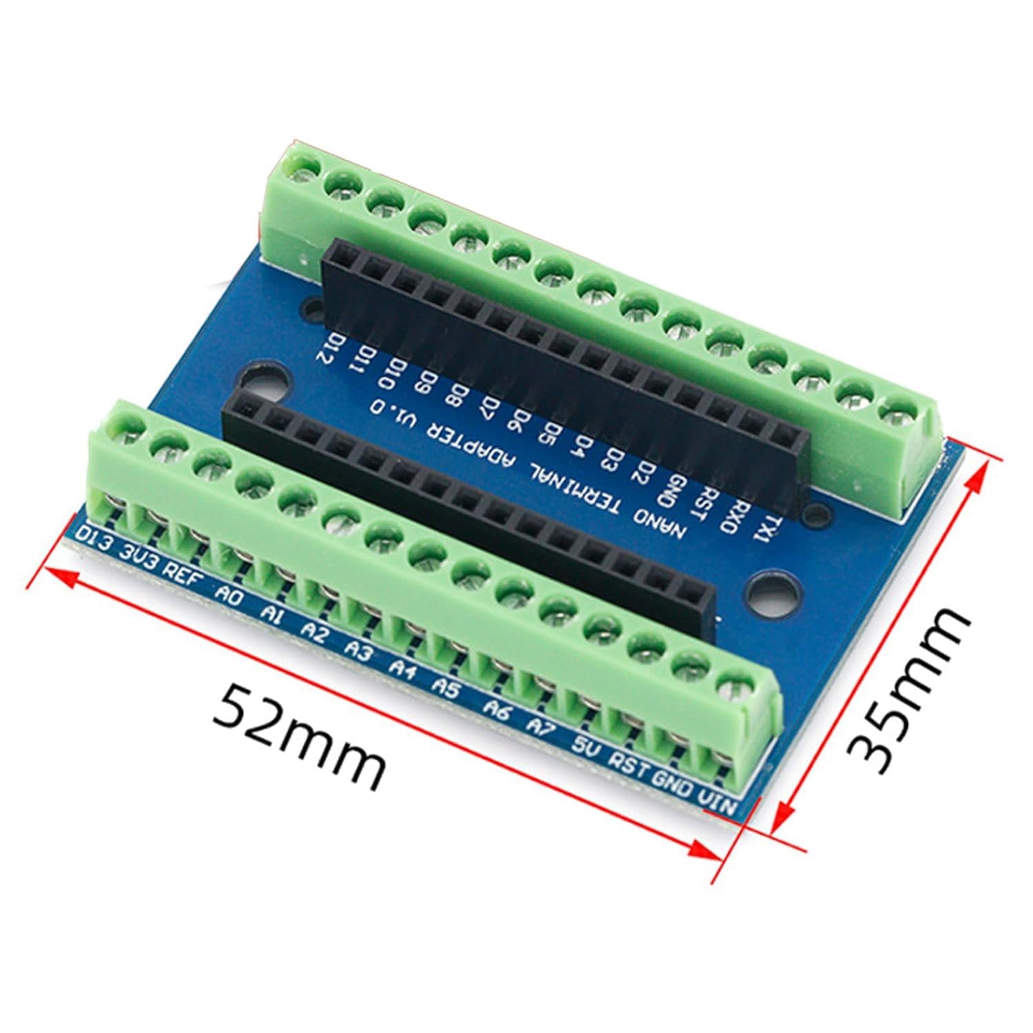 GERUI 5 pezzi Nano V3-GERUI Board Terminal Adapter Board,Nano Modul,Nano IO V1.O Expansion Board,Semplice scheda di espansione con morsetti a vite