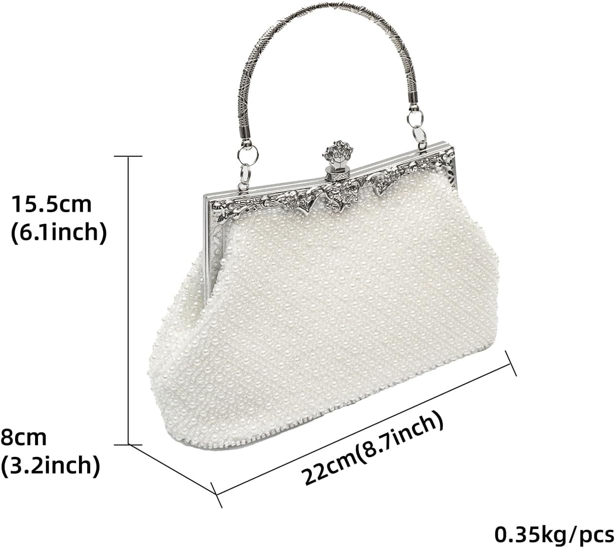 1920s Vintage Style Solid Color Beaded Evening Bag Simple Elegant Women's Clutch Suitable for Weddings, Parties - Image 9
