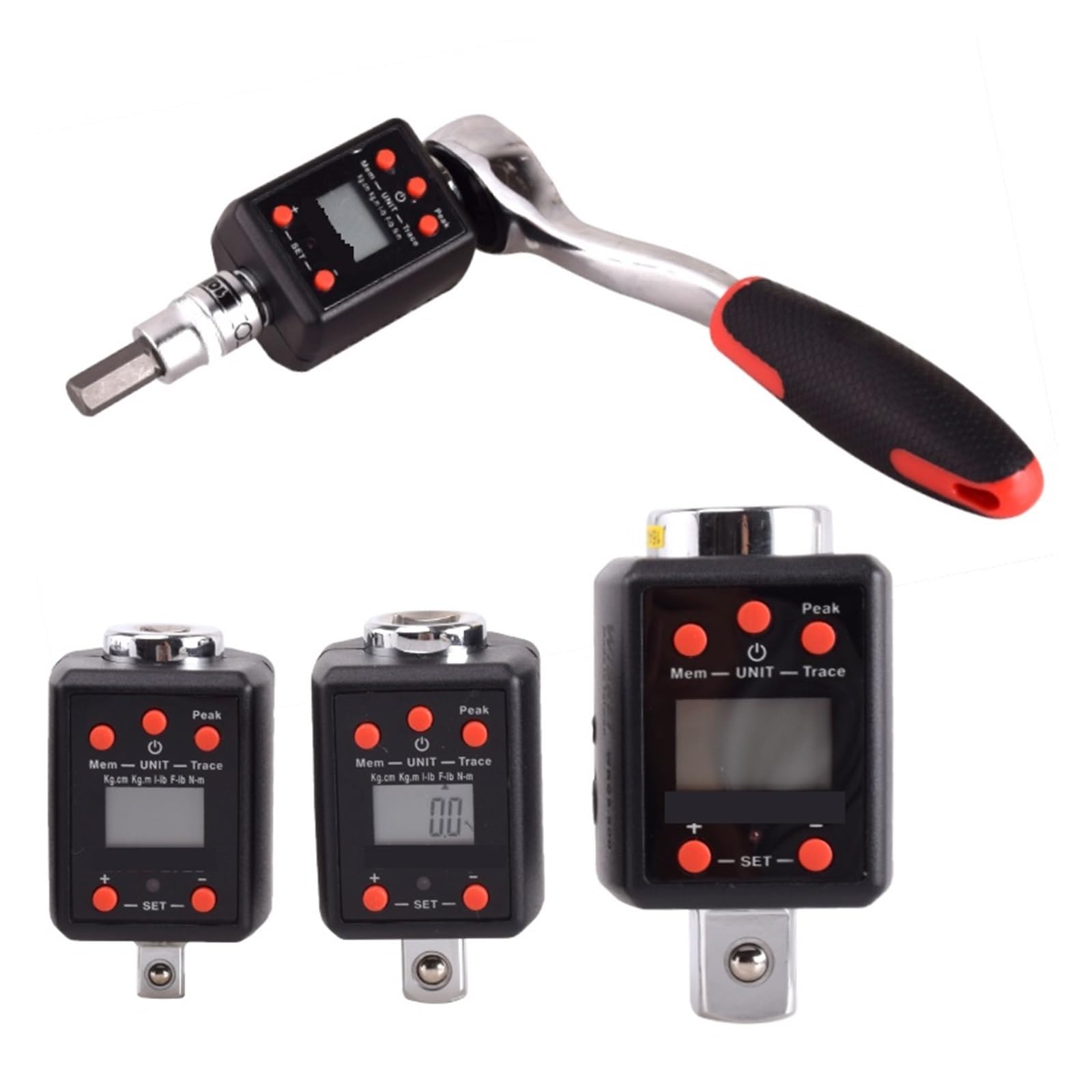 Cyfrowy klucz dynamometryczny, Precyzyjny profesjonalny cyfrowy klucz dynamometryczny 1.5-1000nm Mini Manipulator Tool Adapter elektroniczny(TM4-200AN(200NM))