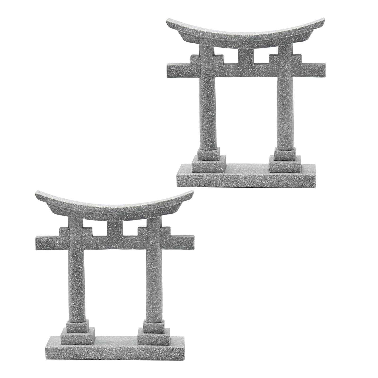 NIKUJUGA 2pcs Grey Imitation Stone Torii Gate Micro Landscape Torii Ornaments Fish Tank Decorations Aquarium Decorations 7.1 x 2.3 x 8.3cm(Large)