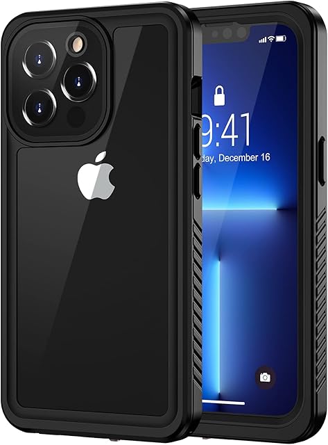 Lanhiem for iPhone 13 Pro Max Case, IP68 Waterproof Dustproof Shockproof Cases with Screen Protector, Full Body Protective Front and Back Cover for iPhone 13 Pro Max - 6.7 inch (Black)