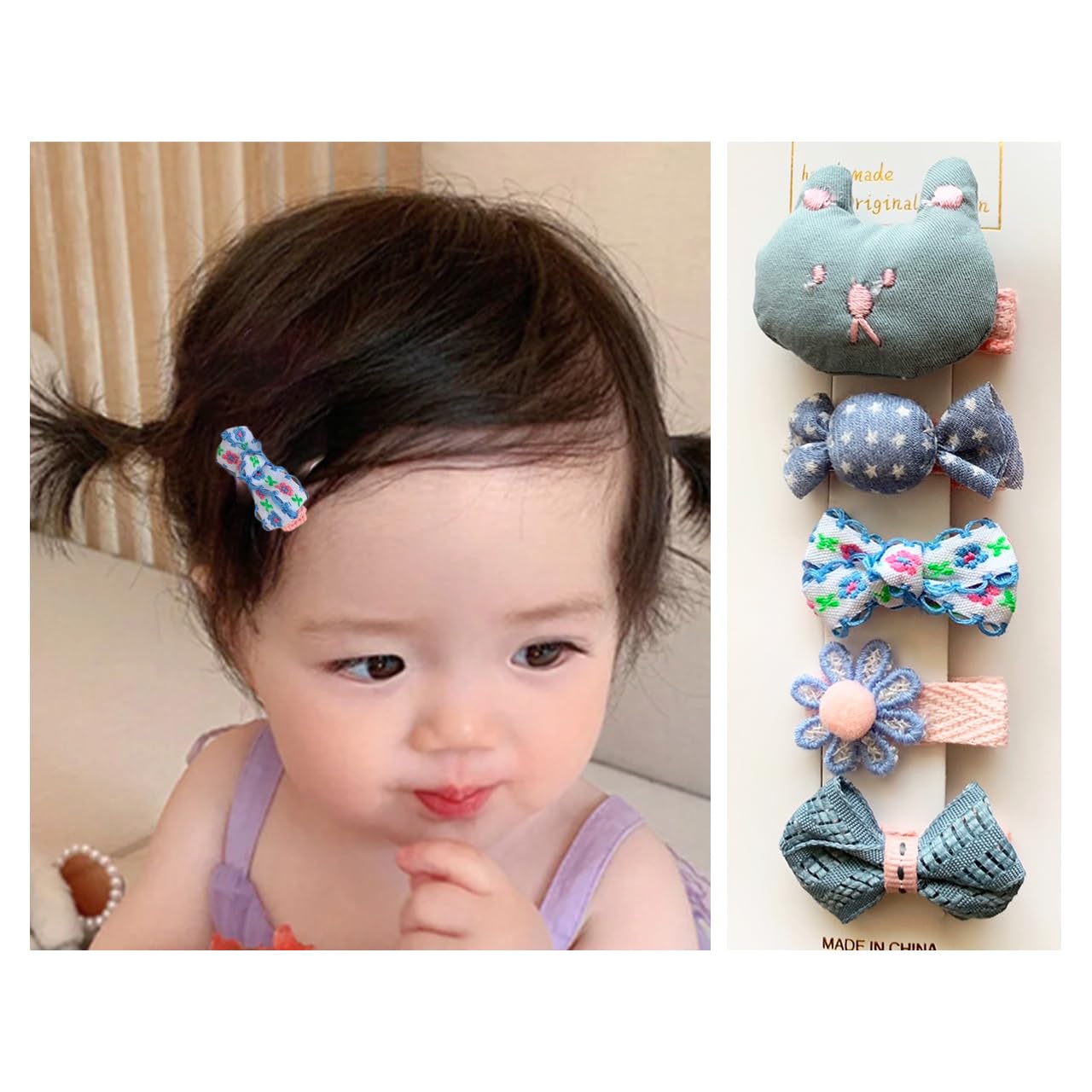 Amazon.co.jp: Shomty 5点セット 赤ちゃん ベビー ヘアクリップ