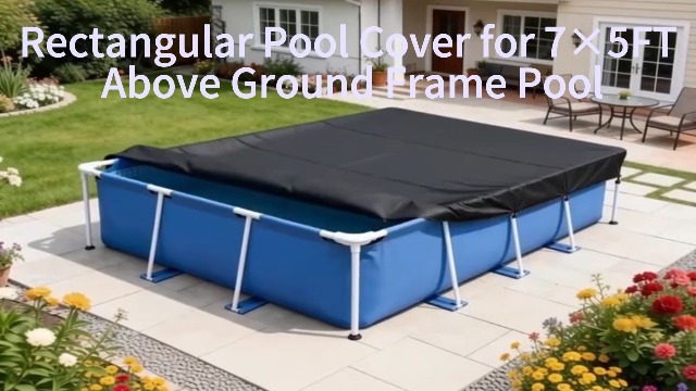 Cobertor rectangular para piscina 7x4 ft resistente miniatura 6