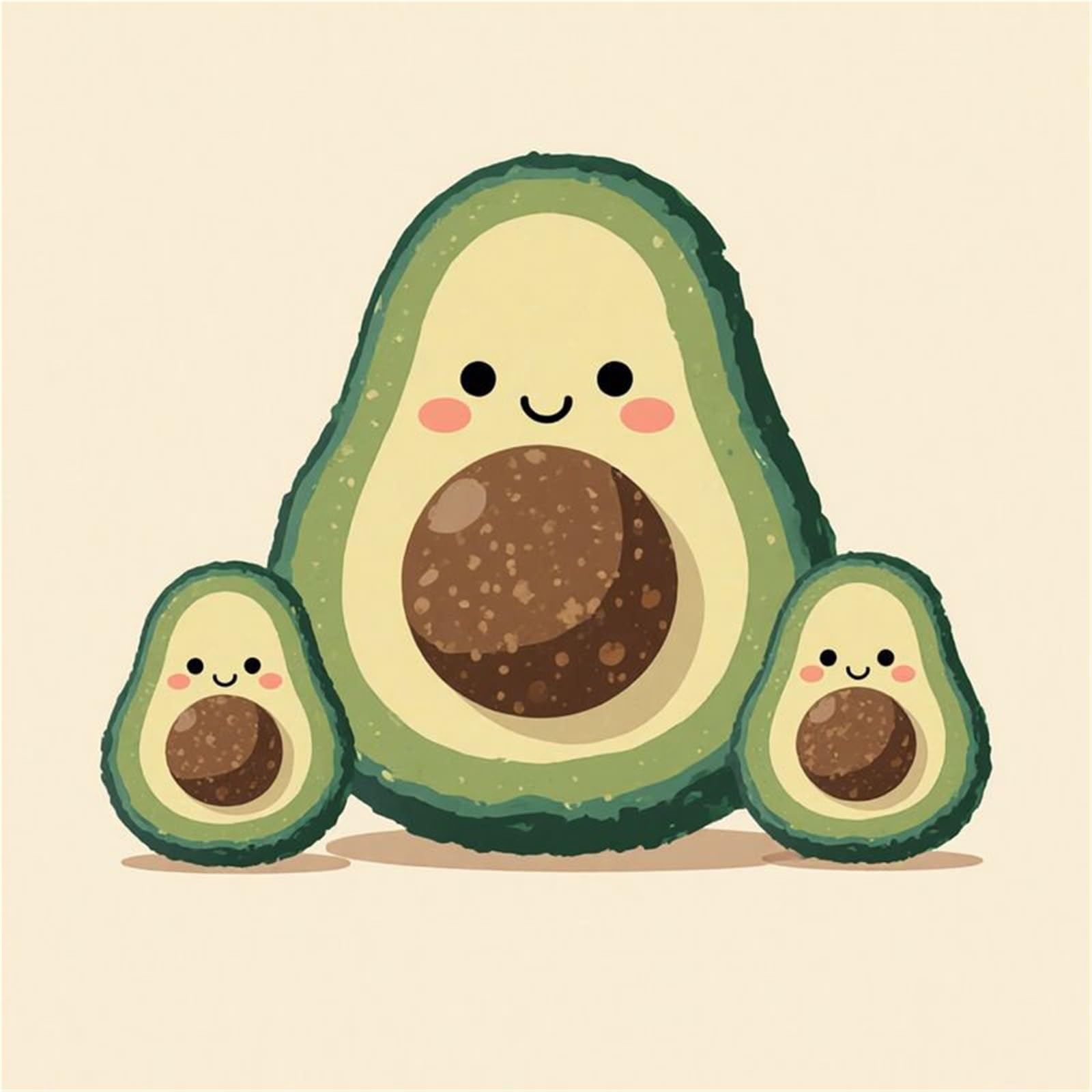 HAfgDJ Adorable Cartoon Avocado Family Sticker, Waterproof Self-Adhesive Decal for Car Windows, Laptops Motorcycle