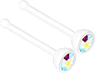 Piercing para la nariz de calibre bioflex flexible, 2 unidades, 20 g, 0,8 mm, nariz, cristal recto, joyería – ver más colores