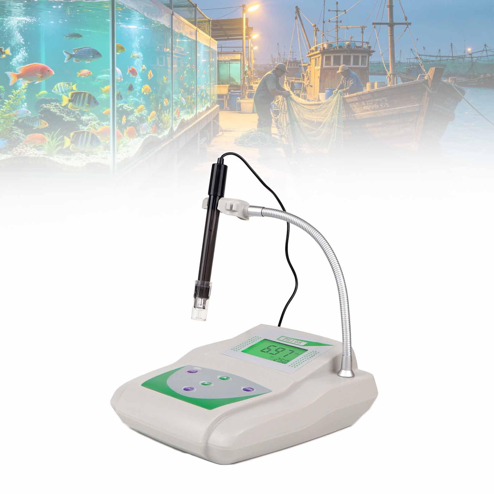 ERICAT Acidity Monitor Digital Benchtop Water Quality Analyzer, Lab Benchtop Water PH MV Meter, 0-100°C Temperature Compensation & Accuracy ±0.05pH, Fast Accurate Detection, Suit for Research