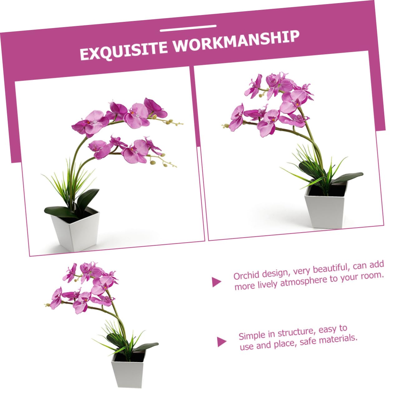 ULTECHNOVO LED Orchideen Tischlampe mit 9 LEDs Faltbare Zweige aus Kunststoff und Seidenstoff Dekoratives Licht für Wohnzimmer und Shops