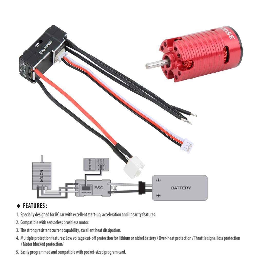 Brushless Motor 18A ESC High Performance Set for 1/24 1/28 1/32 RC Cars