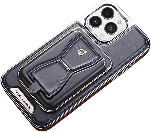 Miniatura 10 de Funda magnética de cuero para teléfono con tarjetero desmontable, elegante y funcional funda magnética tipo cartera para iPhone (iPhone 15Pro, negro)