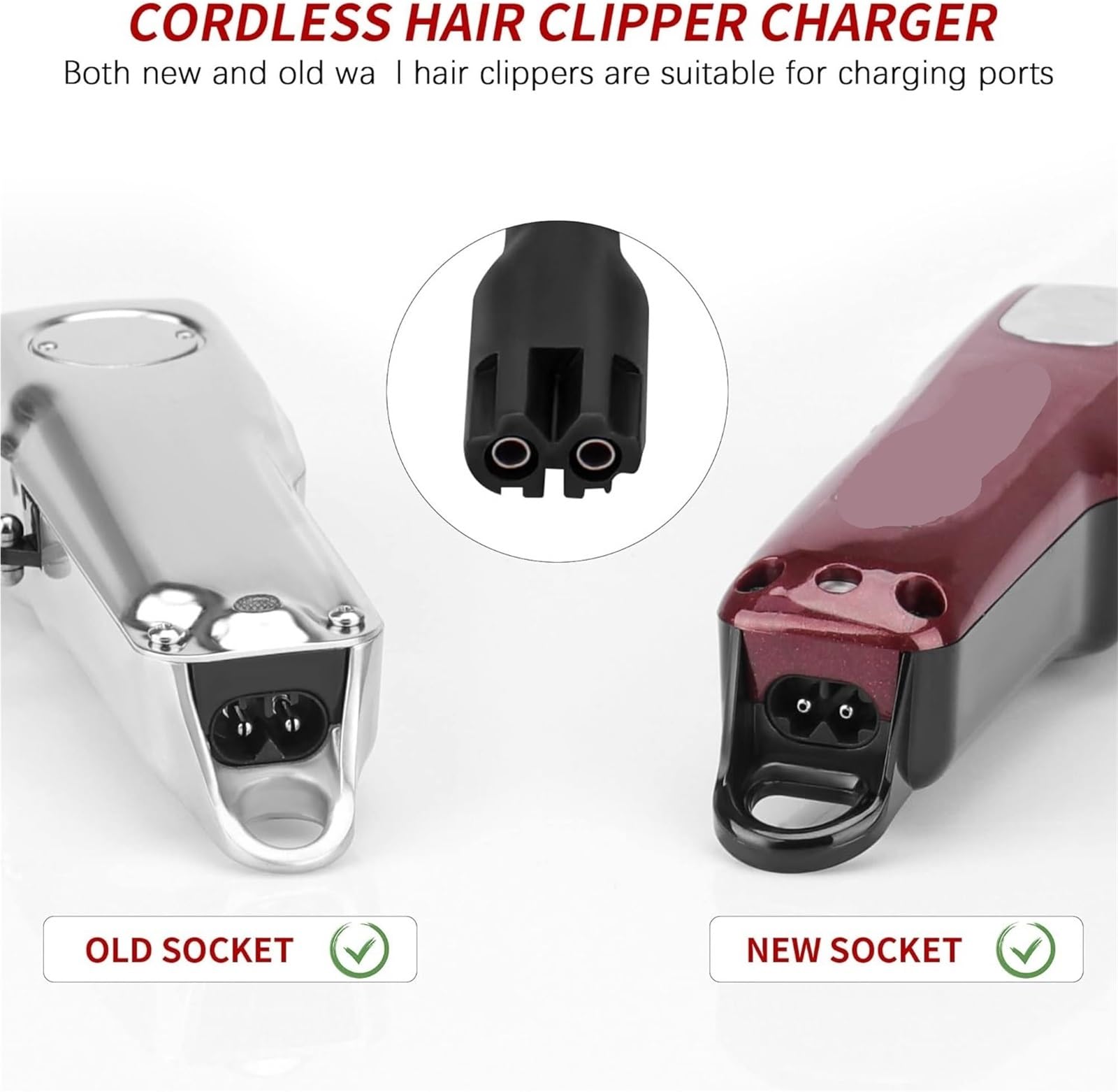 Cable Cargador De 2,4 M, 4 V, 2 A, Compatible Con Wahl, Cargador Inalámbrico Clipper, For Todos, Compatible Con Wahl, Magic Clip Senior Sterling-4 Designer 8148/8591(US 1pcs)