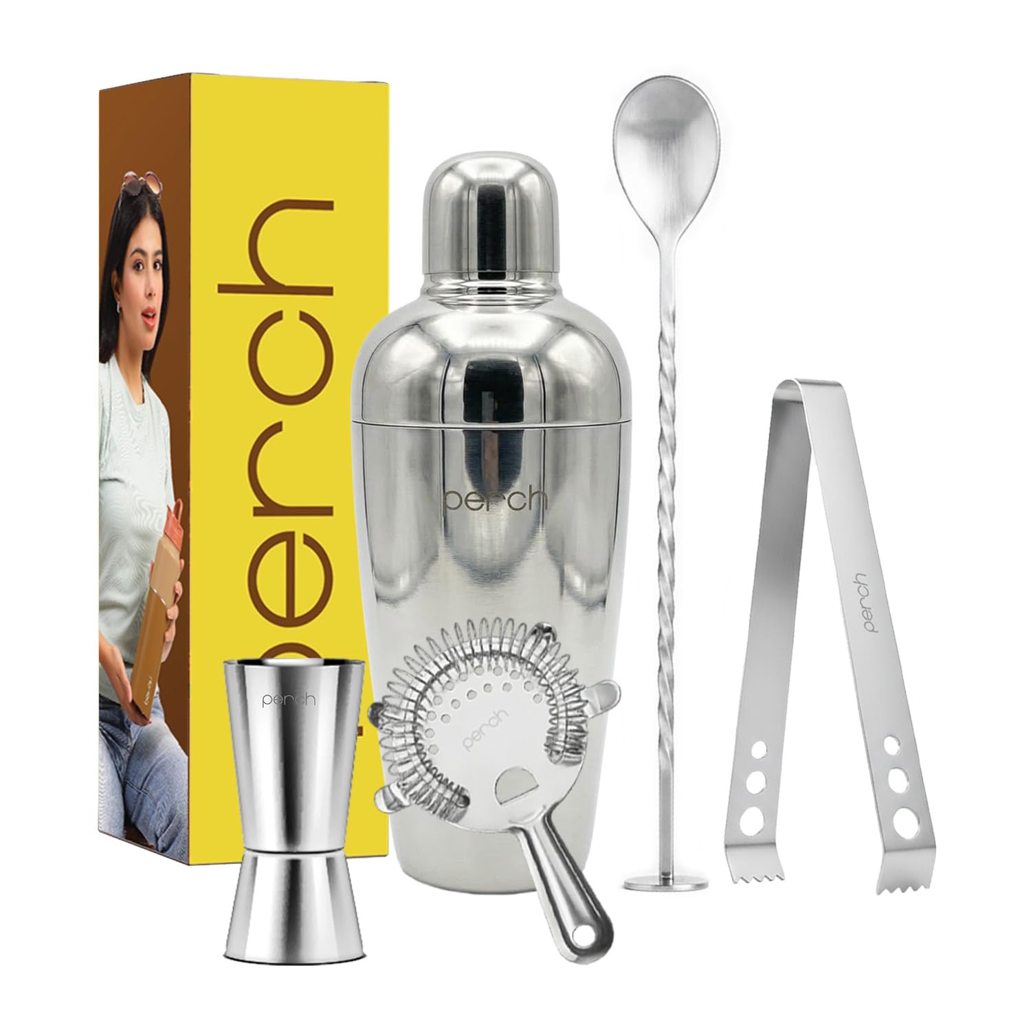Perch Craft 6-Piece Stainless Steel Bartender Kit -9