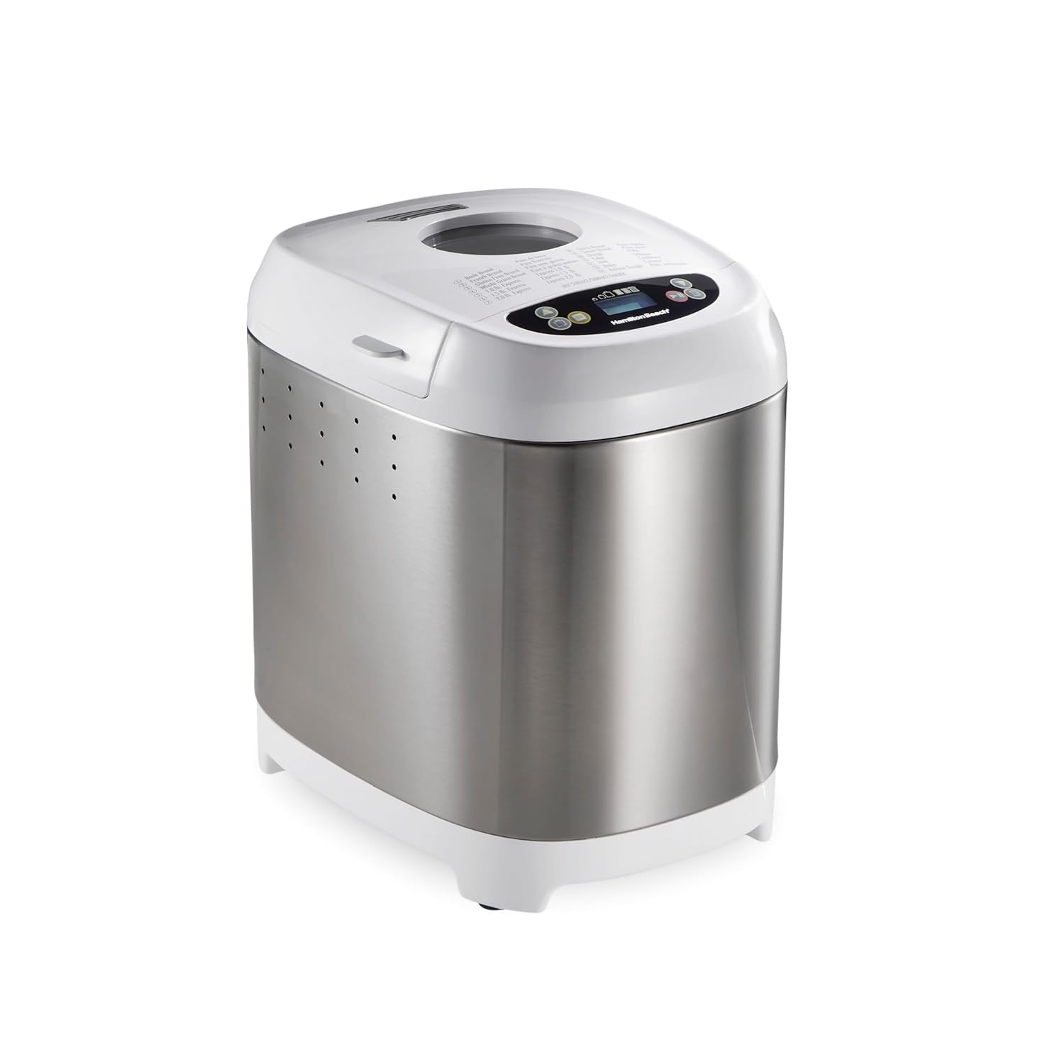 Hamilton Beach Digital Electric Bread Maker Machine Artisan and Gluten-Free, 2 lbs Capacity, 14 Settings, White and Stainless Steel (29987) image 1
