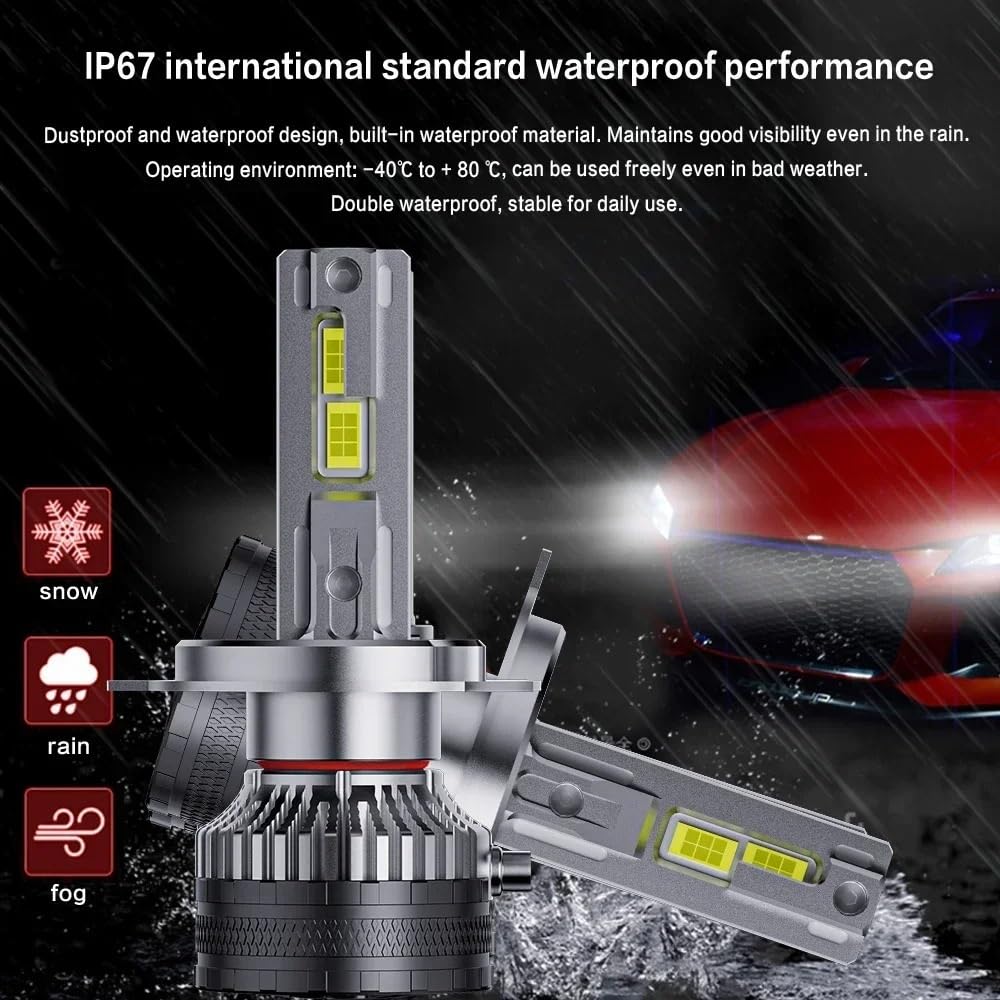 Faro LED H7/H4/H11 6000K Senza errori Dimensioni 1:1 | Lampadine LED H7 6000K Chip CSP Sostituzione alogena senza errori 1:1(4300K White Yellow,7750 CSP 12V 24V_H13)