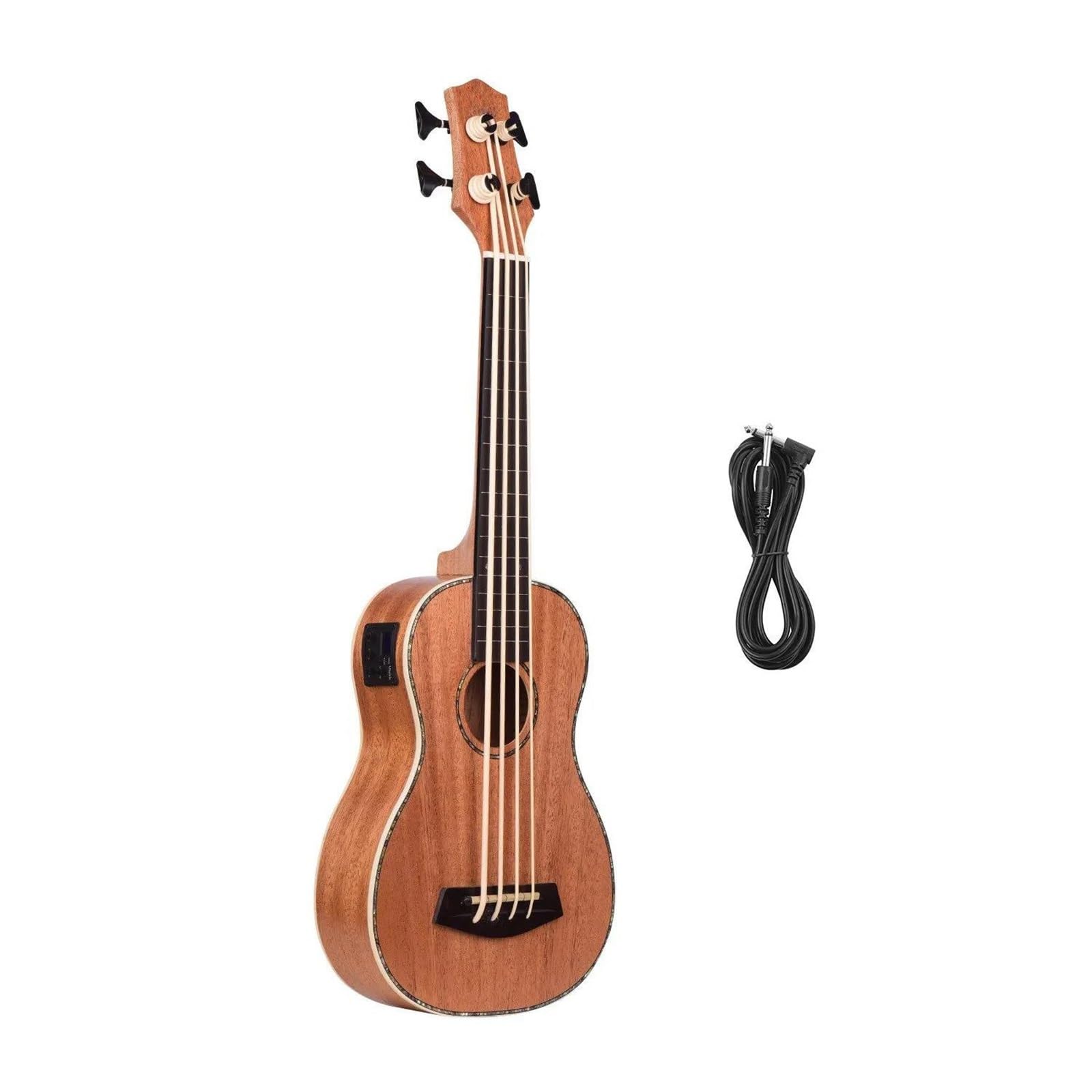 Ukulele 30 Calowe Ukulele Elektryczne Korpus Ze Sklejki Sapele Podstrunnica Z Gumowymi Strunami Wbudowany Tuner Korektor
