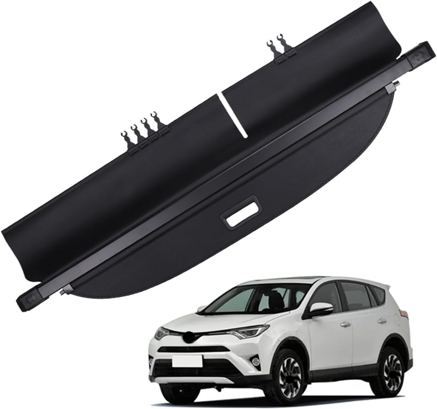 for 2014-2018 Toyota RAV4 Cargo Cover Trunk Retractable Parcel Rack Waterproof Shield Privacy Auto Accessories(14-19 Carbon Fiber)