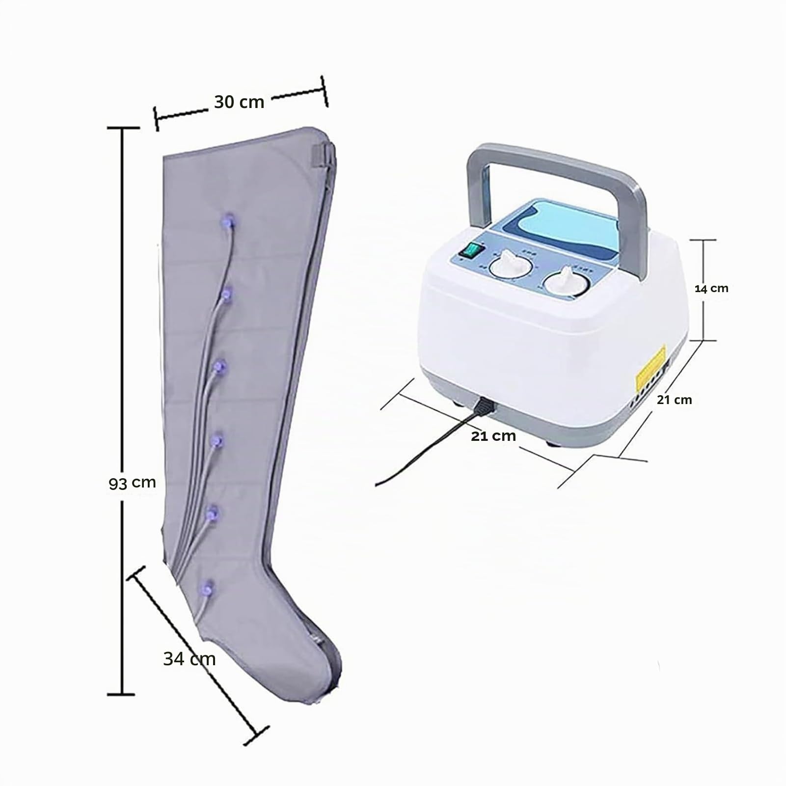Pressoterapia Linfodrenaggio Professionale Pressoterapia Linfodrenaggio Gambe e Addome per Casa 6 Camere Massaggiatore Gambe Linfodrenante per Circolazione, Cellulite (2legs, 6 cavities)