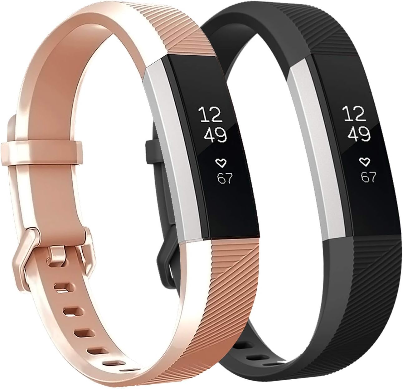 Fundro Replacement Bands Compatible with Fitbit Alta and Alta HR , Newest Sport Strap Wristband with Secure Buckle for Women Men（2- Pack)