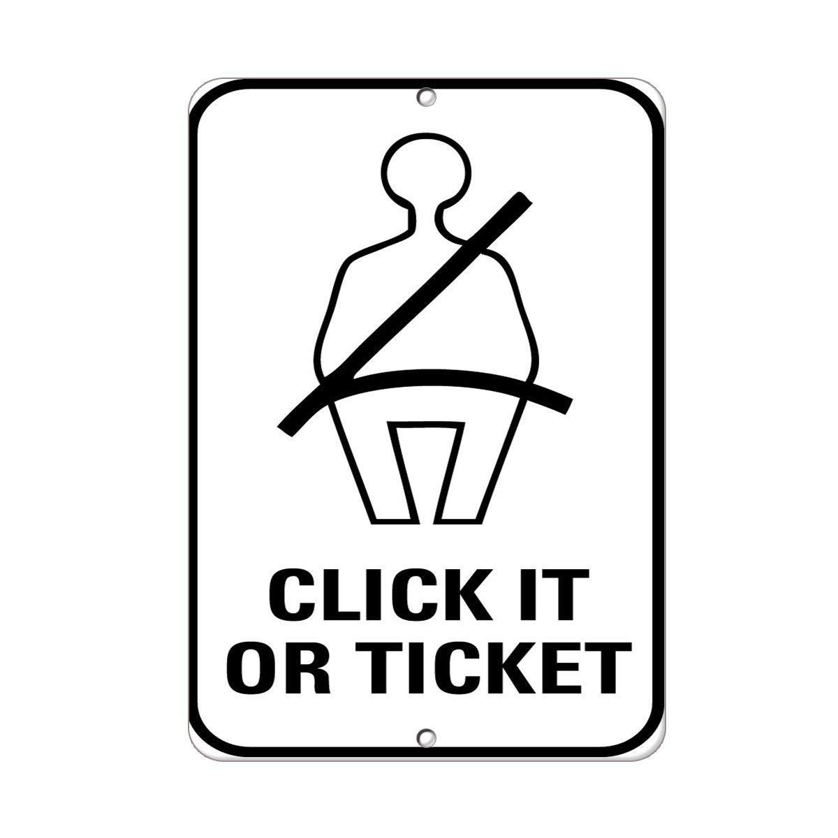 New Metal Sign Aluminum Sign Rustic Sign Post Click It Or Ticket Traffic Sign for Outdoor & Indoor, 12x8 Inch