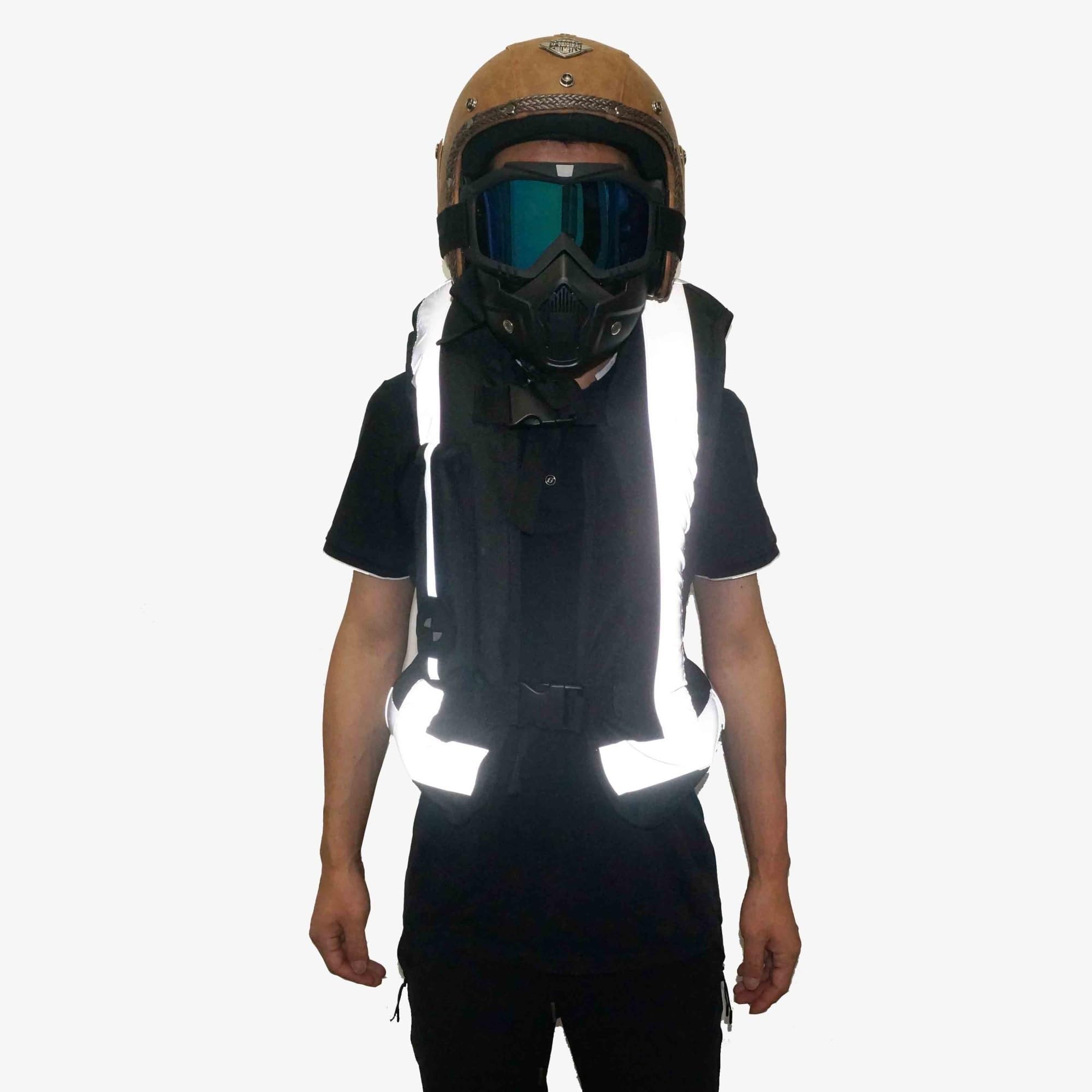 KNORRS Chaqueta Reflectante Protectora De Motocross Chaleco Con Airbag for Motocicleta Alta Visibilidad Chaleco Inflable Ligero Y Reutilizable.