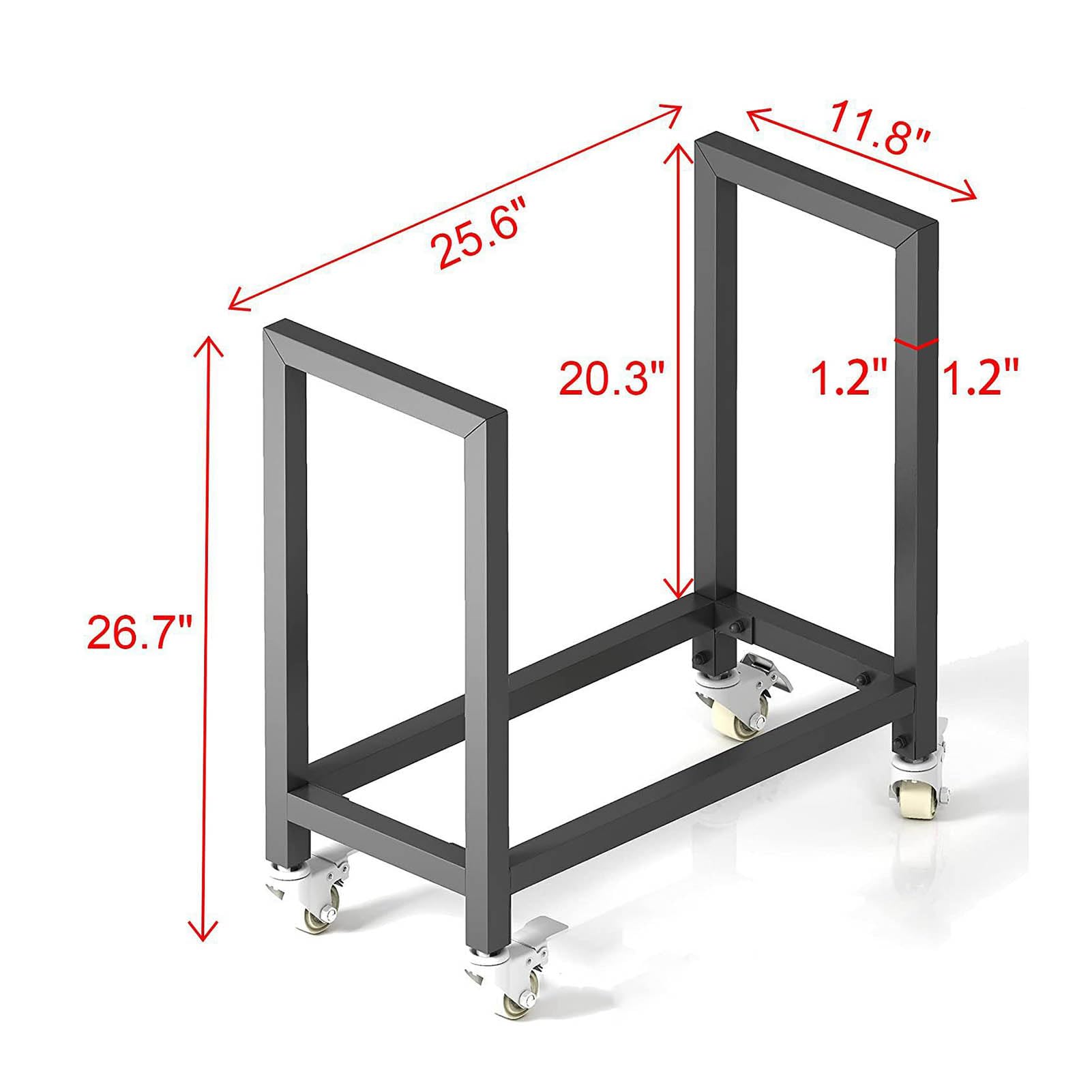 Scaffale per legna da ardere da esterno, con ruote, in metallo resistente, per interni, patio, terrazza, portico, resistente alle intemperie