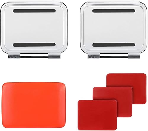 SOONSUN Paquete de 2 fundas impermeables flotantes para puerta trasera compatibles con GoPro Hero 5, 6, 7, negro, oficial, Super Suit