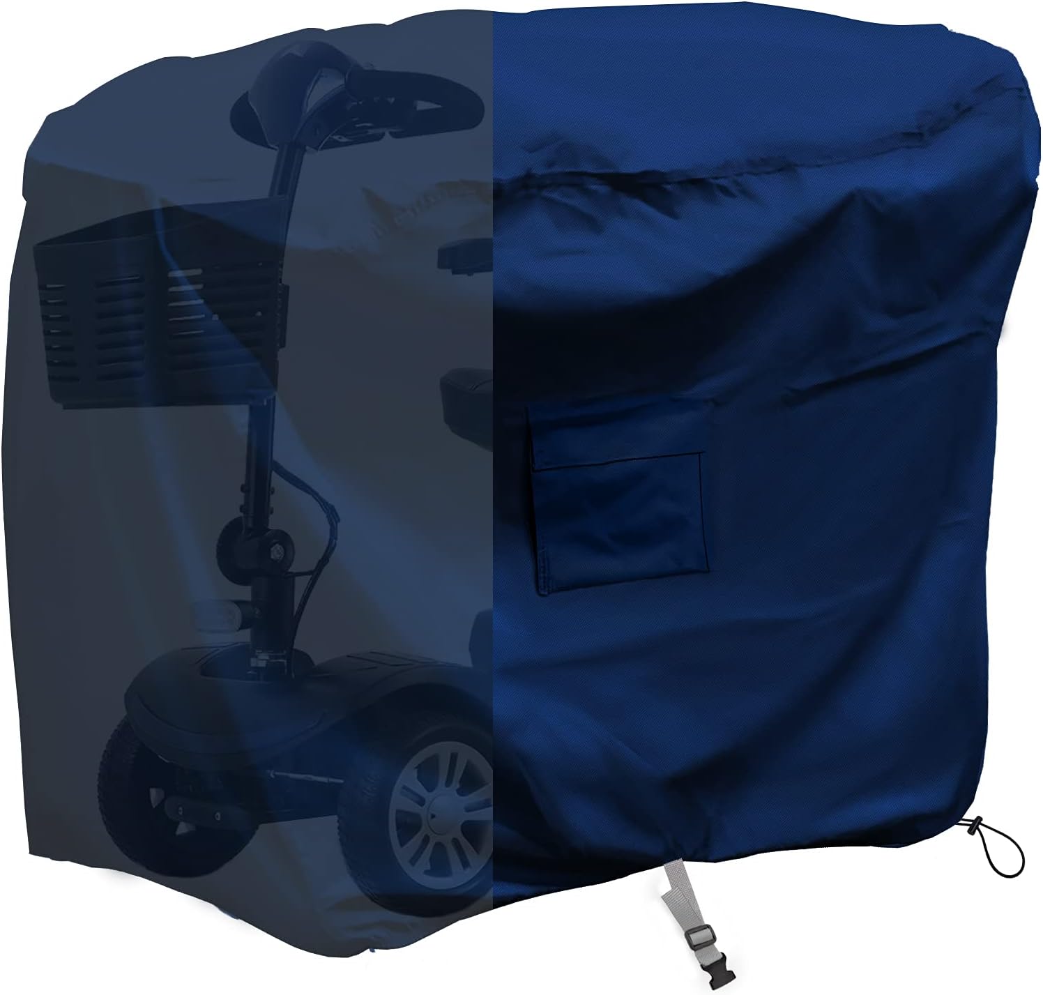 SOKINGCOVER Motorized Scooter Cover,55x26x36inch, waterproof4-wheel Electric Scooter Cover Provides All-Weather Protection for Your Electric Wheelchair, Navy Blue : Automotive