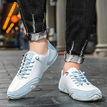 Alpaca Barefoot Shoes - Ergonomic & Waterproof Barefoot Shoes For Pain Relief Outdoor Lightweight Comfy Breathable Non-Slip Walking Hiking Unisex Orthopedic Beck Sneakers(White+blue,6 UK)