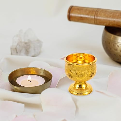 Miniatura 4 de Mobestech Taza de cáliz de agua para ofrendas de agua, copa de agua bendita, copa de vino de adoración de Buda, copa de vino de 1.0 fl oz, copa de