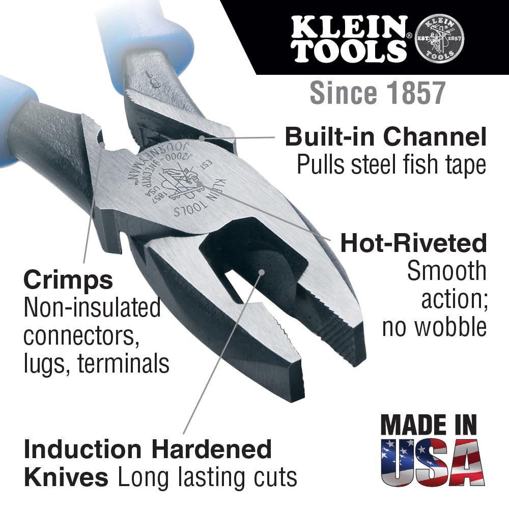 Klein Tools J20009NECRTP High Leverage Side Cutting Pliers