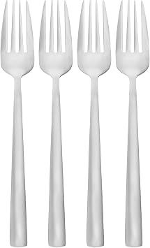 Argon Tableware Tondo 18/0 Stainless Steel Dinner Forks - Pack of 6 - Silver Dining Forks High Polished Metal Fork Dishwasher Safe 6-Piece Table Fork Cutlery Set
