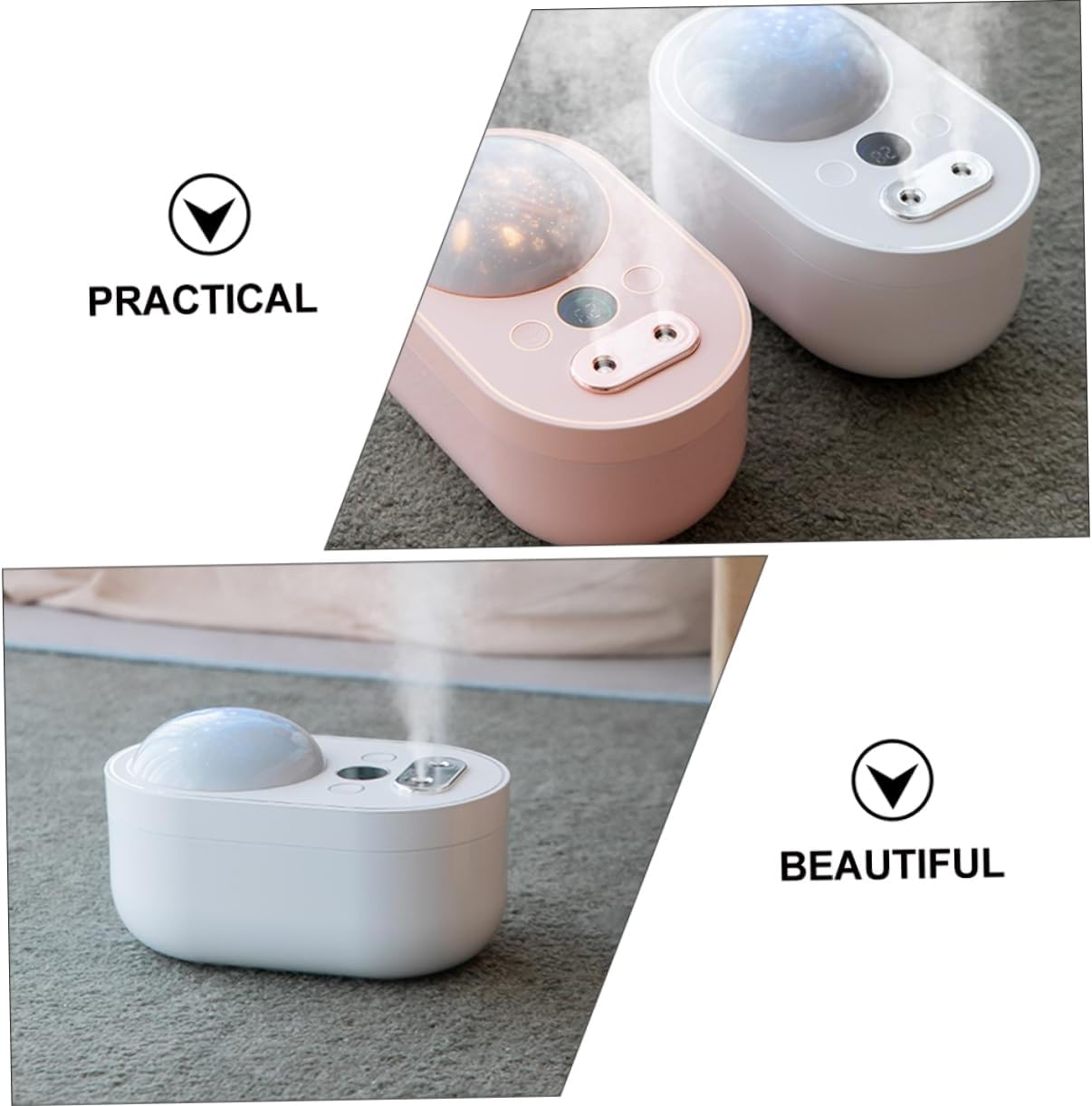 DOITOOL USB Rechargeable Projector Humidifier Large Capacity Silent Spray for Home Moisturizing