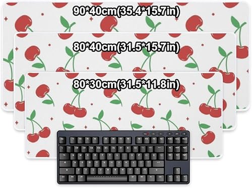 Miniatura 2 de Retro Cherry Mouse Pad Large Gaming Mousepad with Non-Slip Rubber Base Smooth Face Key Board Pad Desk Writing Mat Home Office Decor for School Home