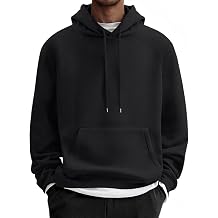 COOFANDY Mens Fleece Hoodie Long Sleeve Hooded Sweatshirt Casual Basic Essential Drawstring Pullover Hoodie With Pocket