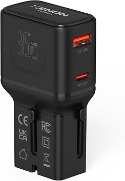 Xenon Smart Priz D n t r c  | 35W GaN H zl   arj 200+  lke USB-C & USB-A PD PPS Seyahat Adapt r  X6407